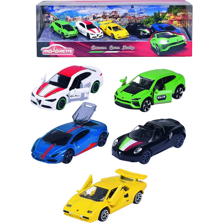 Majorette 212053178 Dream Cars Italy, 5 Pieces Giftpack