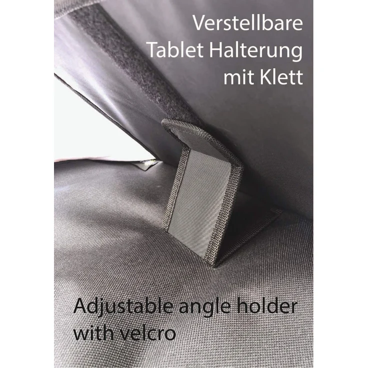2x HECKBO Auto Rücksitz Organizer mit verstellbarer Tablet Tasche für Tablets bis zu 20 Zoll mit Touch Folie – mit Einhorn Druck - universal passend inkl. Thermotasche + Stretch-Netztasche - waschbar – Bild 5