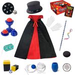 Heyzeibo Kinder Zauberkasten - Anfänger Kinder Zaubertricks Set mit Zauberstab, Zylinder, Kostüm & vieles mehr, Neuheit Magie Requisiten Zauber Tricks Geburtstag Geschenk für Magier Junge Mädchen