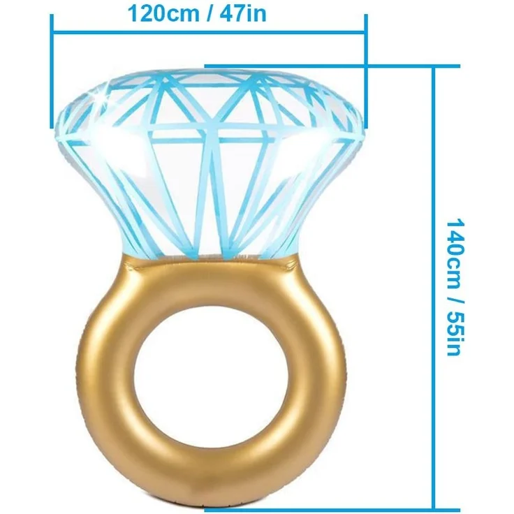 Aufblasbare Pool Luftmatratze, Poolparty Diamant Schwimmring und Herbewegung mit Doppel Schnellventilen, Fotografie Requisiten, Aufblasbare Pool Lounger Spielzeug für Erwachsene 55 X 47,2 X 15,7" – Bild 2