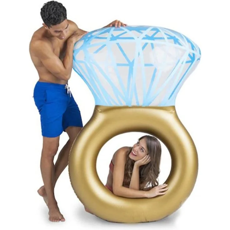 Aufblasbare Pool Luftmatratze, Poolparty Diamant Schwimmring und Herbewegung mit Doppel Schnellventilen, Fotografie Requisiten, Aufblasbare Pool Lounger Spielzeug für Erwachsene 55 X 47,2 X 15,7" – Bild 4