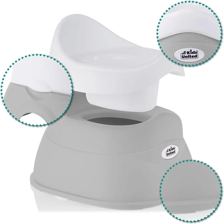 all Kids United® Kinder-Töpfchen; Baby Übungstöpfchen; Toiletten-Trainer zum Üben - Kindertopf WC-Kinderaufsatz (Grau) – Bild 6
