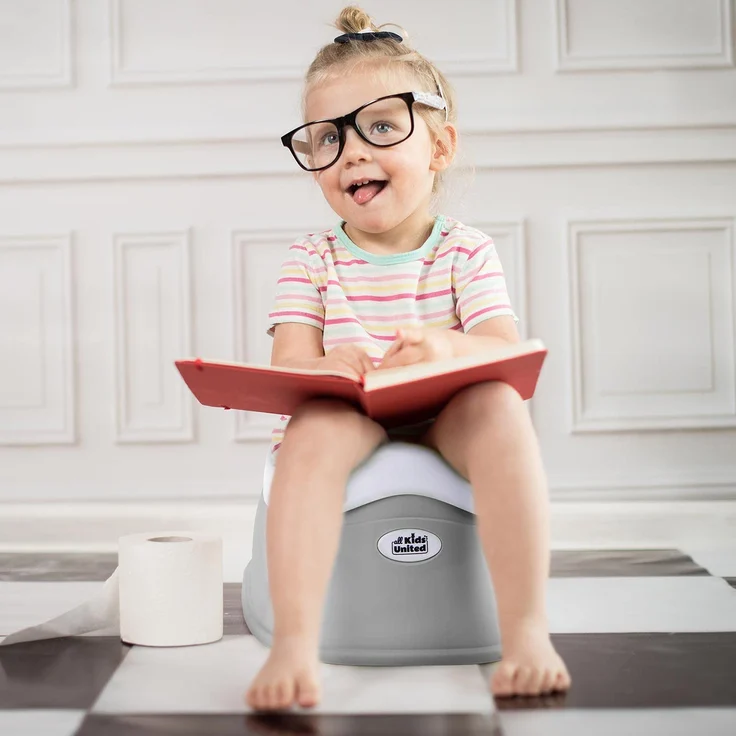 all Kids United® Kinder-Töpfchen; Baby Übungstöpfchen; Toiletten-Trainer zum Üben - Kindertopf WC-Kinderaufsatz (Grau) – Bild 5