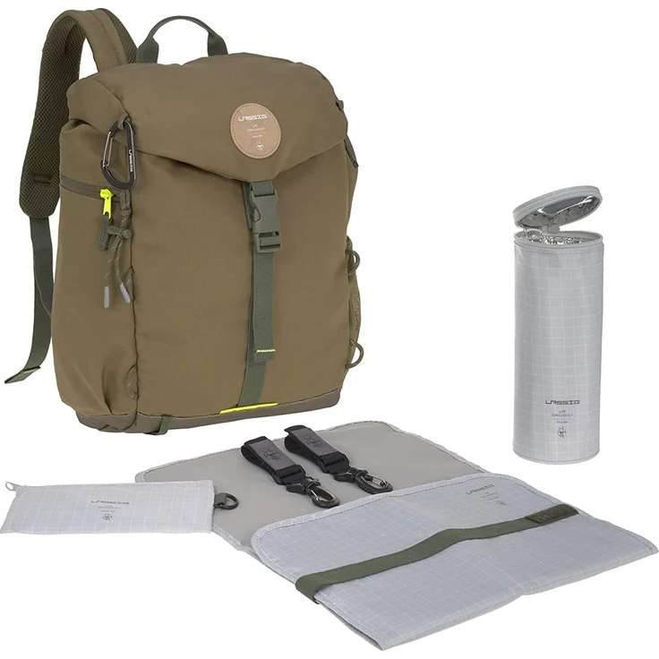 Lässig Wickelrucksack Outdoor Backpack - Olive – Bild 1