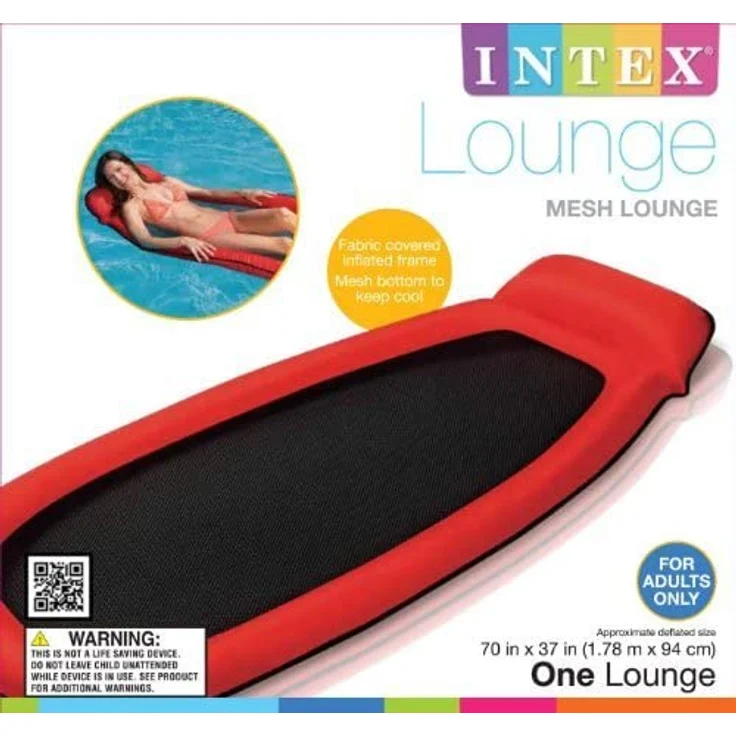 Intex 58836EU ' Mesh Lounge', aufblasbarer Wasserhängematte,178 x 94 cm, 1x Stück, zufällige Farbauswahl, max. belastbar bis 80 kg – Bild 9
