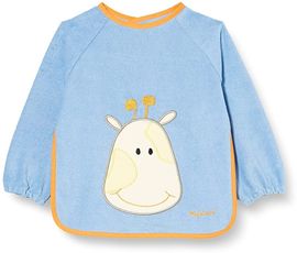 Playshoes 507136 - Ärmel-Lätzchen lang Arm, Giraffe, blau, Einheitsgröße
