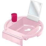 Rotho Babydesign Kinderwaschbecken Kiddy Wash, Zum Anbringen am Badewannenrand, 38,7 x 38,2 x 10 cm, Tender Rosé Perl (Rosa), 20034 0316 01