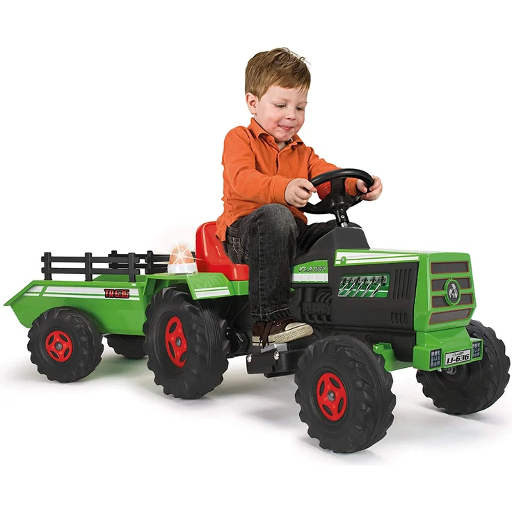 Traktor mit 6V Batterieanhänger mit grünen Lichtern und Sounds für Kinder ab 1 Jahr Basic – Bild 2