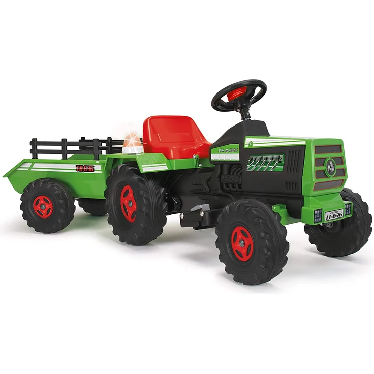 Traktor mit 6V Batterieanhänger mit grünen Lichtern und Sounds für Kinder ab 1 Jahr Basic – Bild 1