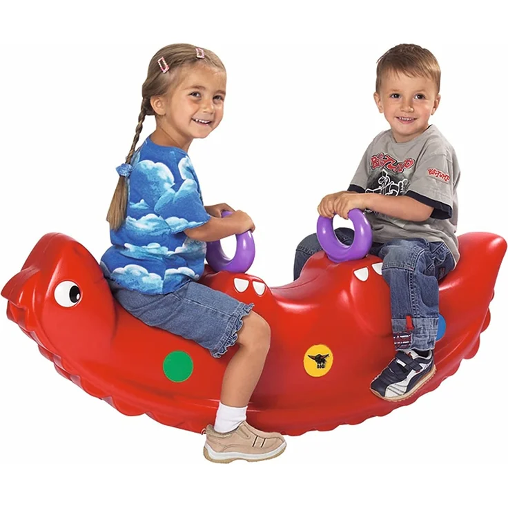 BIG Sammy Rocker, Kinderwippe für 1 bis 3 Personen, mit süßen Rückenschuppen und stabilen Griffen, belastbar bis zu 50 kg, für Kinder ab 1 Jahr – Bild 3