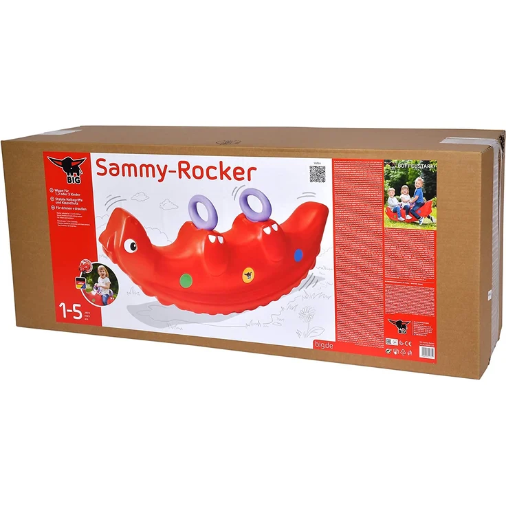 BIG Sammy Rocker, Kinderwippe für 1 bis 3 Personen, mit süßen Rückenschuppen und stabilen Griffen, belastbar bis zu 50 kg, für Kinder ab 1 Jahr – Bild 5