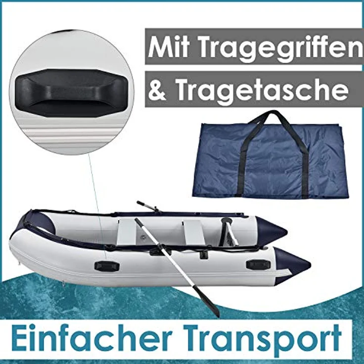 ArtSport 'Schlauchboot 3,20 m mit 2 Sitzbänken', mit Aluboden, für 4 Personen, inkl. Paddel, Luftpumpe, Tragetasche und 4x Aluminium-Böden – Bild 12