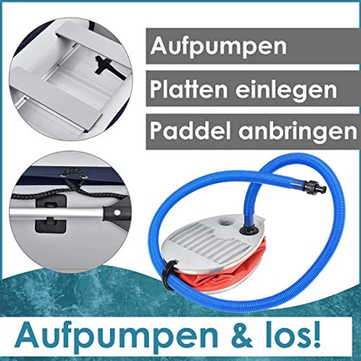 ArtSport 'Schlauchboot 3,20 m mit 2 Sitzbänken', mit Aluboden, für 4 Personen, inkl. Paddel, Luftpumpe, Tragetasche und 4x Aluminium-Böden – Bild 11