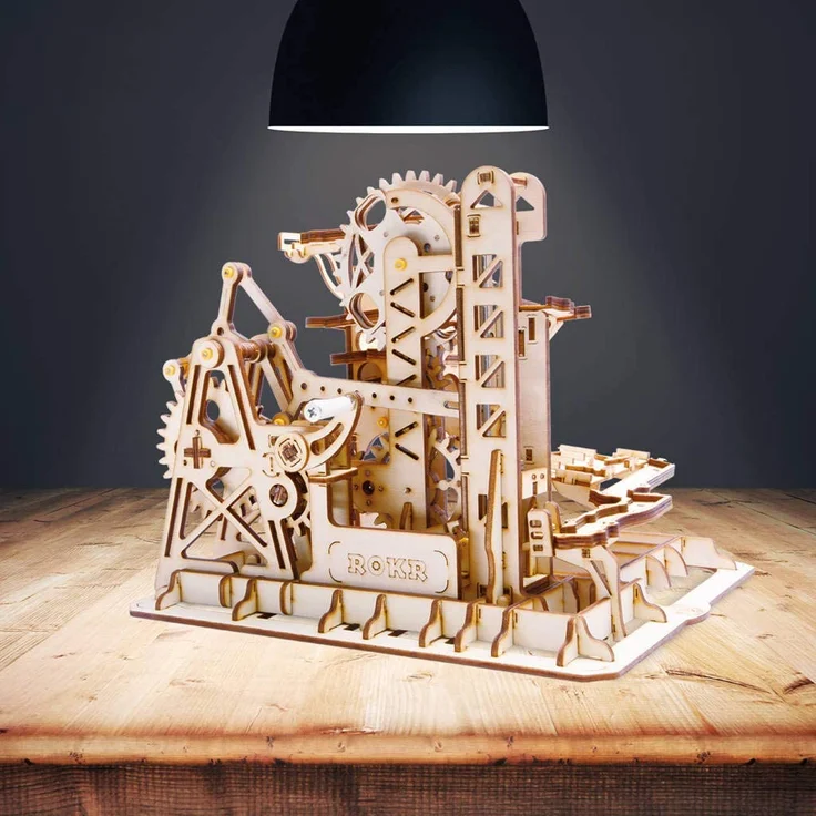 Robotime 3D-Puzzle Knikkerbaan Holz braun 227-teilig – Bild 2