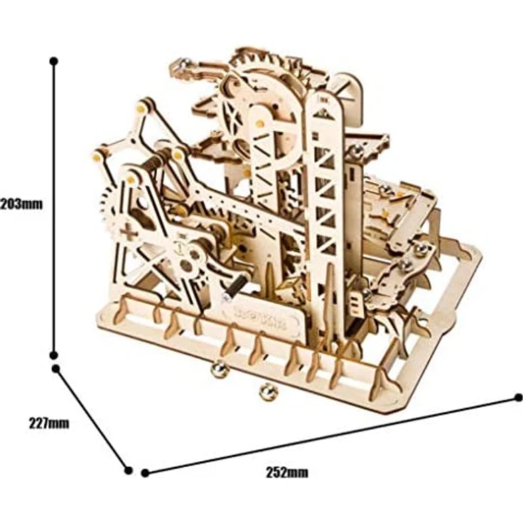 Robotime 3D-Puzzle Knikkerbaan Holz braun 227-teilig – Bild 4