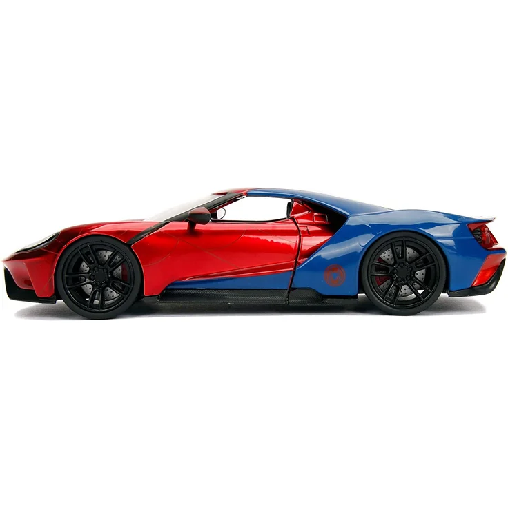 Jada Toys 253225002 'Marvel Spider-Man 2017 Ford GT 1:24', ab 8 Jahren, Spielzeugauto, öffnende Türen, Kofferraum & Motorhaube, inkl. Spiderman Figur, 1:24, rot – Bild 10