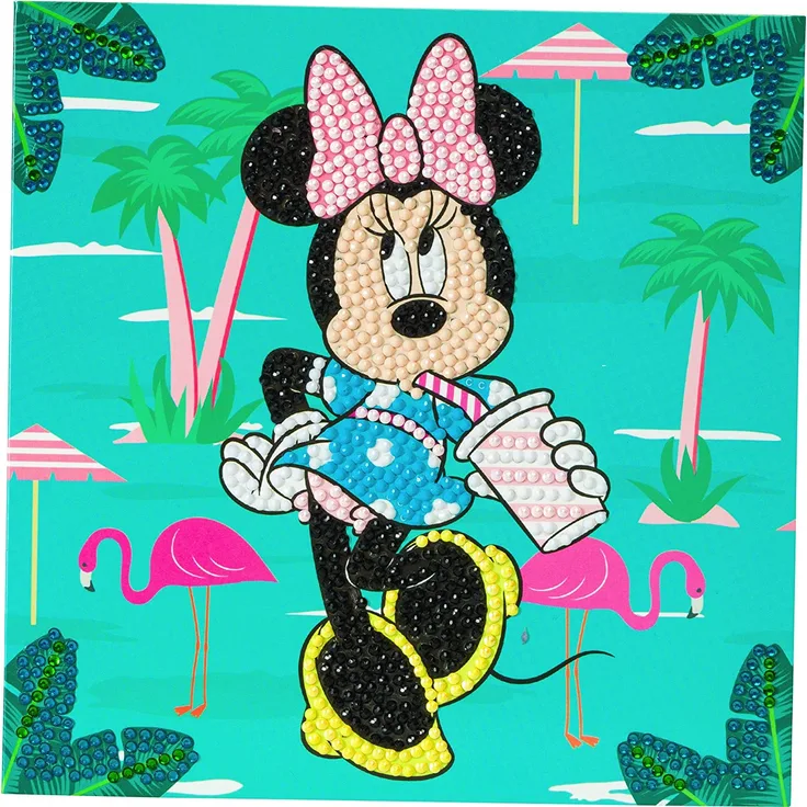 Minnie Maus - Crystal Art - Kristallkarte