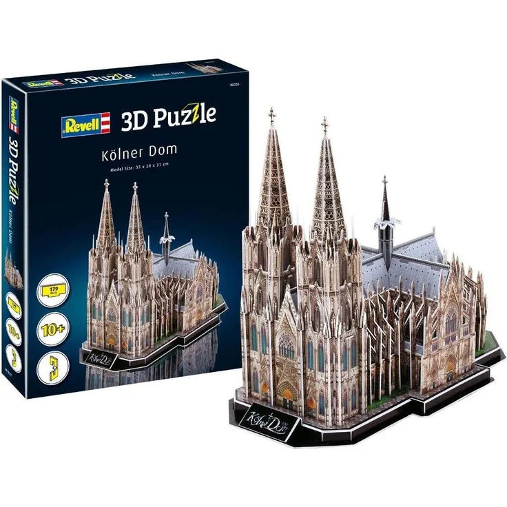 Revell 3D Puzzle 00203 Dom, die Kathedrale der Stadt Köln und eines ihrer Wahrzeichen Die Welt in 3D entdecken, Bastelspass für Jung und Alt, farbig