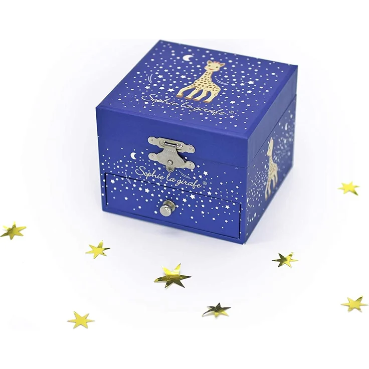 Trousselier - Sophie Die Giraffe - Schatztruhe & Musikschmuckdose - Spieluhr - Ideal für Kinder - Phosphoreszierend - Leuchtet im Dunkeln - Musik La Valse d'Amélie Poulain - Farbe dunkelblau – Bild 10