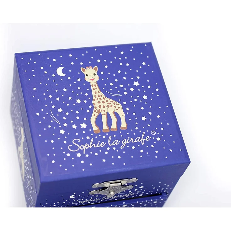 Trousselier - Sophie Die Giraffe - Schatztruhe & Musikschmuckdose - Spieluhr - Ideal für Kinder - Phosphoreszierend - Leuchtet im Dunkeln - Musik La Valse d'Amélie Poulain - Farbe dunkelblau – Bild 7