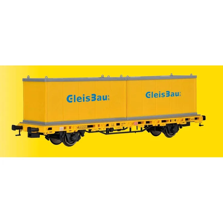 Kibri 26268 - H0 Niederbordwagen mit 2 Containern, Fertigmodell, gleisbau