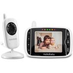 HelloBaby Babyphone mit Kamera HB32 3. 2" Digital Funk TFT LCD Drahtloser Video baby Monitor mit Digitalkamera, Nachtsicht-Temperaturüberwachung u. 2 Weise Talkback System Weiß