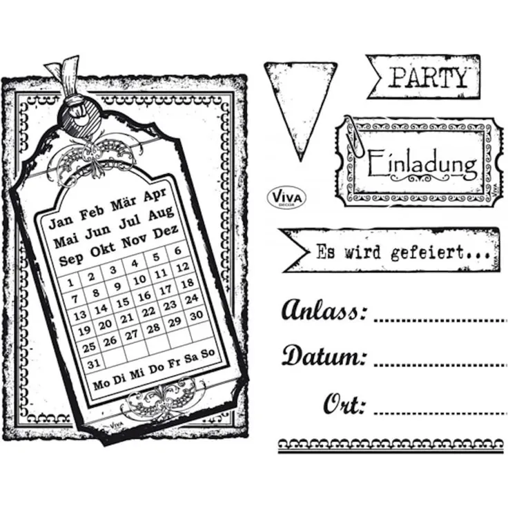 Clear Stamps 14 x 18 cm -Einladung-