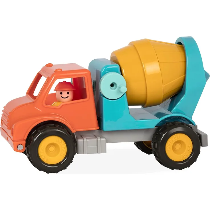 Battat – Betonmisch LKW mit Funktionen und beweglichen Teilen und Fahrer – Spielfahrzeug für Kleinkinder Ab 18 Monaten