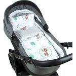 BABYLUX Babydecke MINKY PLÜSCH Kinderwagen 75x60cm MP120B. Wald Reh + Grau