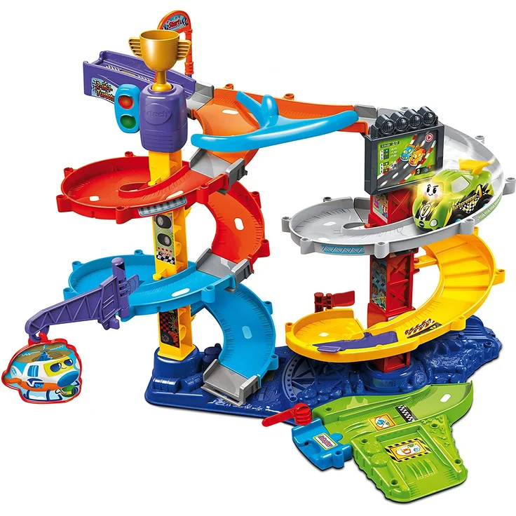 VTech Tut Tut Baby Flitzer - 2-in-1 Turboturm – Großes Turm-Spielset mit 2 Aufbaumöglichkeiten, Turborenner, Weichen, Falltür u. v. m. – Für Kinder von 1-5 Jahren – Bild 2