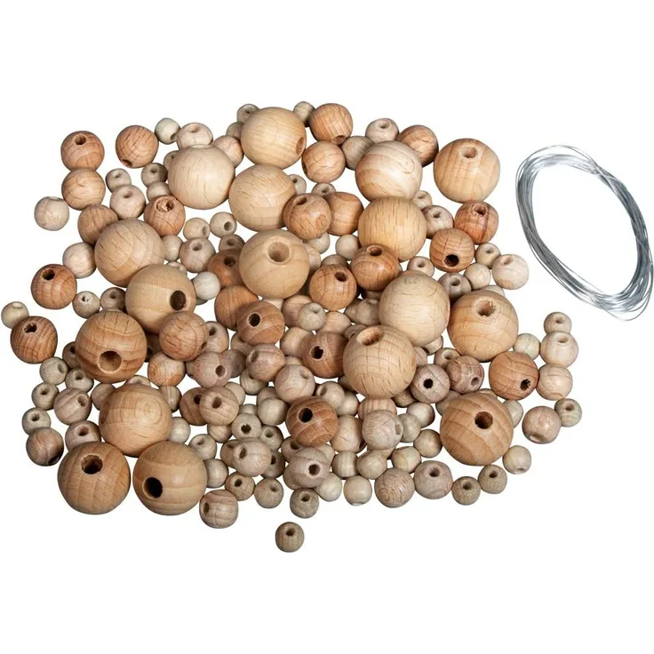 Bastelset Holzperlen Sterne Nordic, 3 Stück