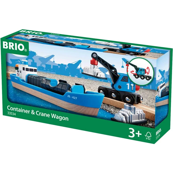 BRIO Bahn - Containerschiff mit Kranwagen - Preisvergleich – Bild 7