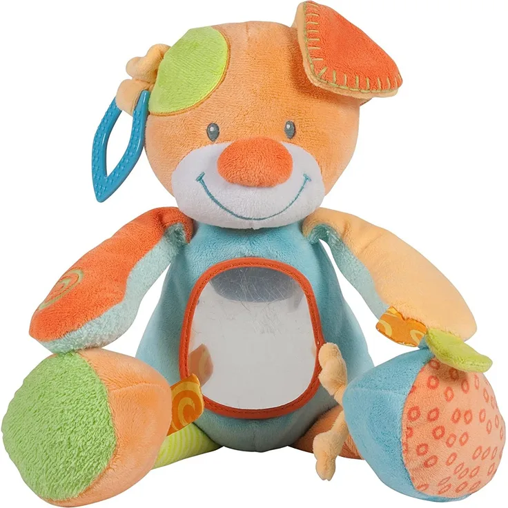 Nattou 662123 Funny Farmers Mega-Plüschtier Hund mit Aktivitäten, 40 cm