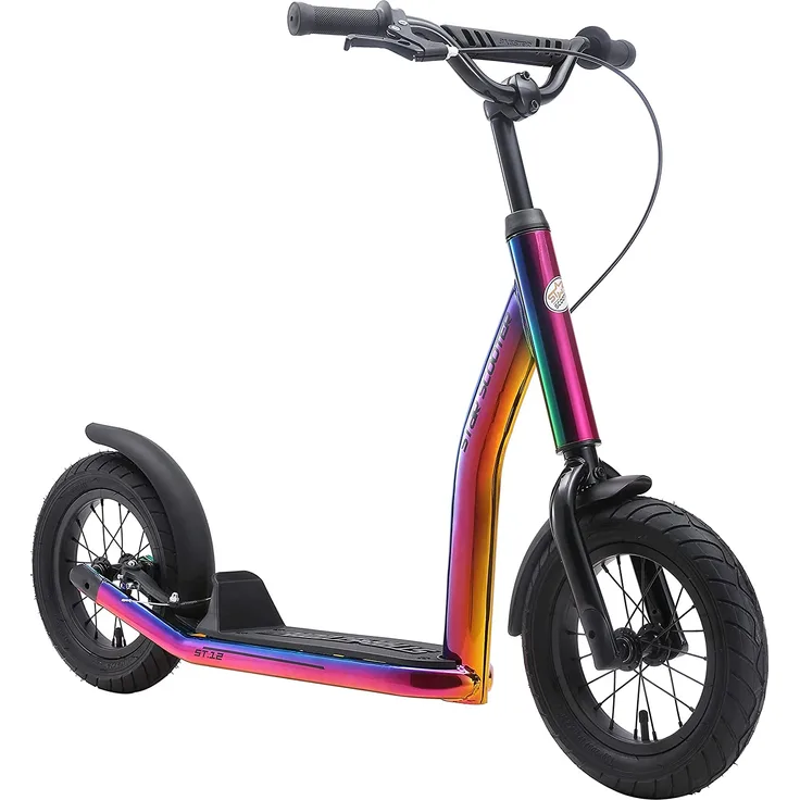 BIKESTAR Tretroller Kinderroller ab 7 Jahre | 12 Zoll New Gen Sport | Chrom