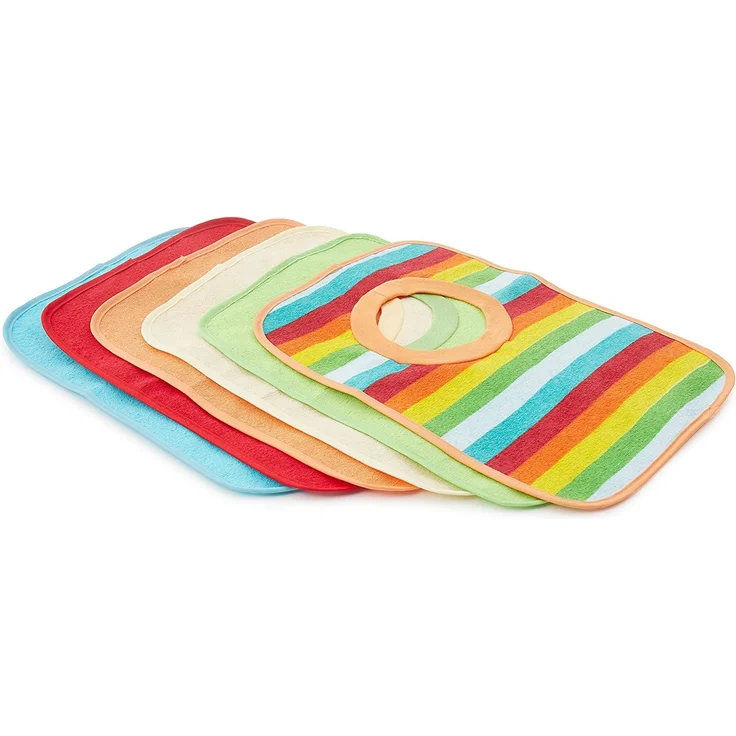 Bieco Baby Schlupf Lätzchen, 6er Pack mit Klettverschluss, Baumwolle, abwaschbar und wasserdicht Kinderlätzchen – Bild 8