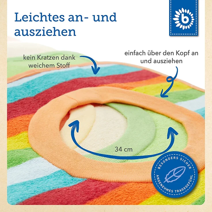 Bieco Baby Schlupf Lätzchen, 6er Pack mit Klettverschluss, Baumwolle, abwaschbar und wasserdicht Kinderlätzchen – Bild 3