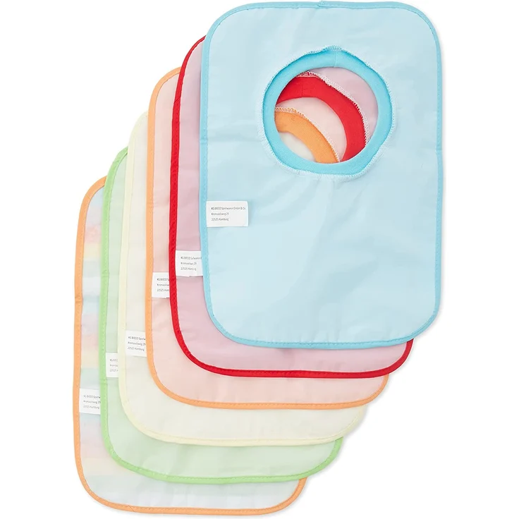 Bieco Baby Schlupf Lätzchen, 6er Pack mit Klettverschluss, Baumwolle, abwaschbar und wasserdicht Kinderlätzchen – Bild 9