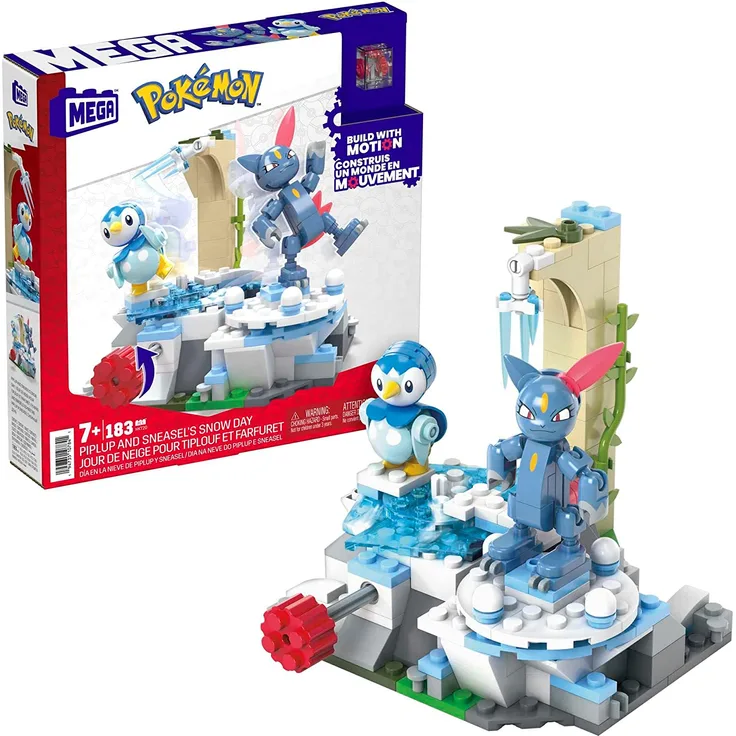Mega Bloks Klocki Mega Pokemon Sniezny dzien Piplupa i Sneasela 183 elements