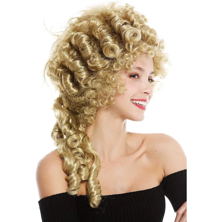 WIG ME UP - 91029-ZA89 Perücke Damen Karneval Fasching Historisch Barock Adel blond Marie Antoinette Pompadour Turmfrisur Beehive 50 cm