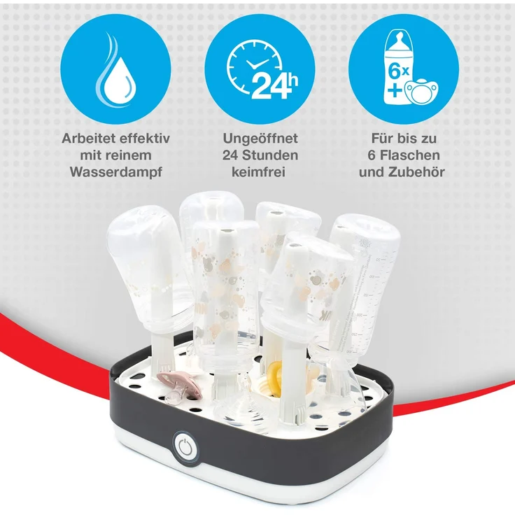 NUK Vario Express Dampf-Sterilisator 3-in-1 Modular für bis zu 6 Babyflaschen, Sauger & Zubehör oder Milchpumpe – Bild 2