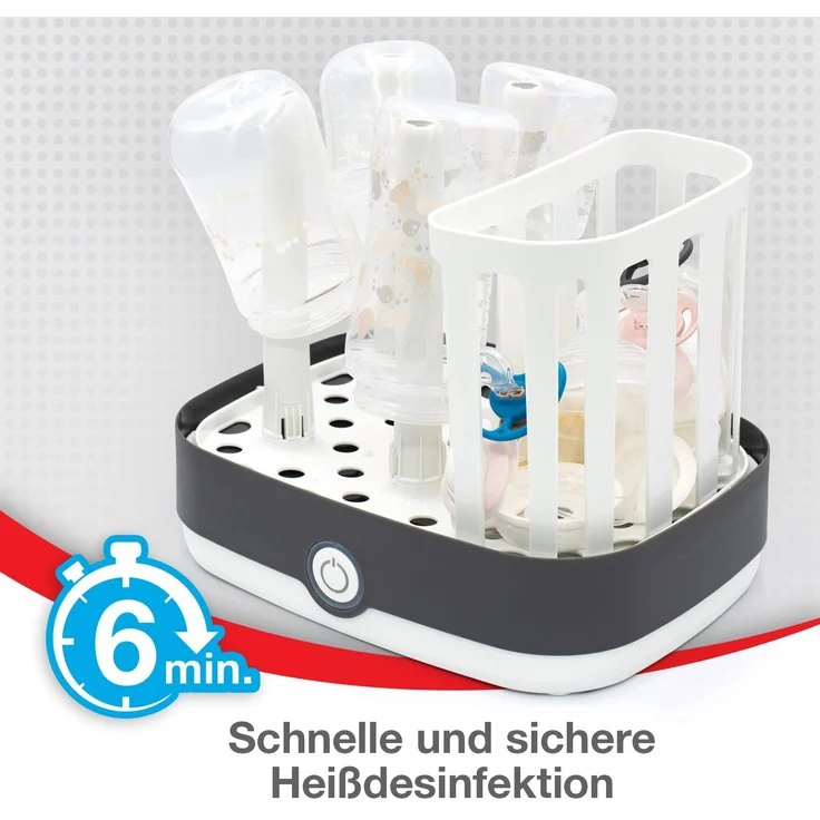 NUK Vario Express Dampf-Sterilisator 3-in-1 Modular für bis zu 6 Babyflaschen, Sauger & Zubehör oder Milchpumpe – Bild 3