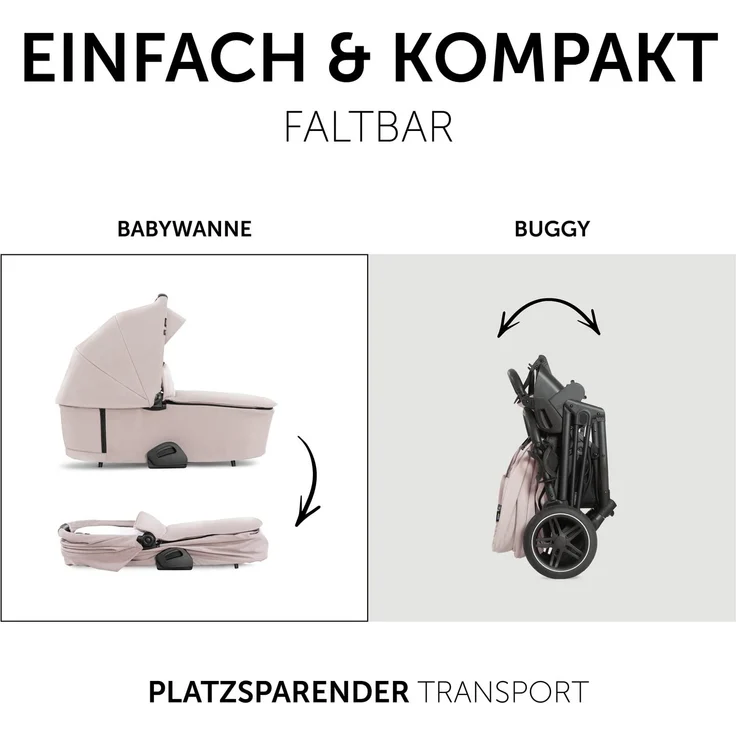Hauck Select Kombi Kinderwagen Vision X Set Black Melange Beige – Bild 7
