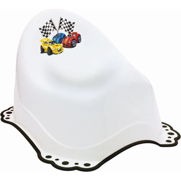BIECO 11106550 - Kinder Töpfchen weiß, mit Cars Motiv'Formula Race' und Anti Slip Funktion, ca. 35 x 29 x 32 cm, ab 8 Monate bis etwa 3 Jahre