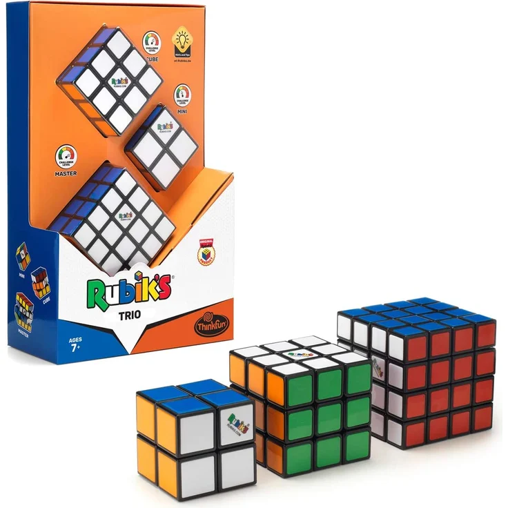 ThinkFun 76422 Gift Set: Trio, das perfekte Geschenkset Fan enthält Master 4x4, den original Zauberwürfel 3x3 und den Rubik's Mini 2x2 [Exklusiv bei Amazon] – Bild 1