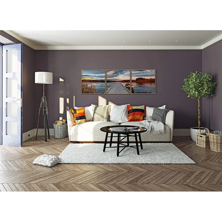 Schipper 609470754 Malen nach Zahlen, Sonnenaufgang am See - Bilder malen für Erwachsene, inklusive Pinsel und Acrylfarben, 120 x 40 cm – Bild 4