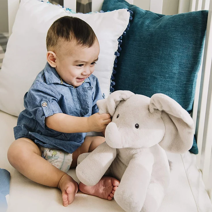 Gund – 6054176 – Plüschtier Baby interaktiv – Spielzeug für Kleinkinder – Flappy der Elefant – Versteckung – französische Version – Bild 5