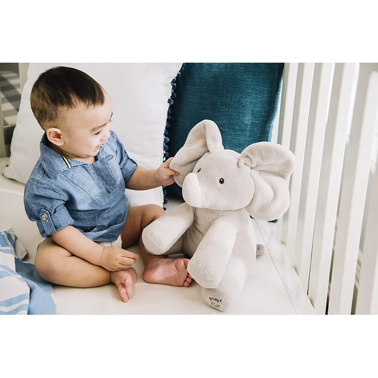 Gund – 6054176 – Plüschtier Baby interaktiv – Spielzeug für Kleinkinder – Flappy der Elefant – Versteckung – französische Version – Bild 6