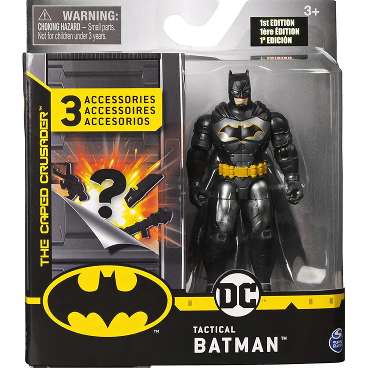 BATMAN 6056744 - Batman 10cm-Actionfigur mit Missionskarte und 3 geheimen Ausrüstungsteilen - Rebirth Tactical Batman