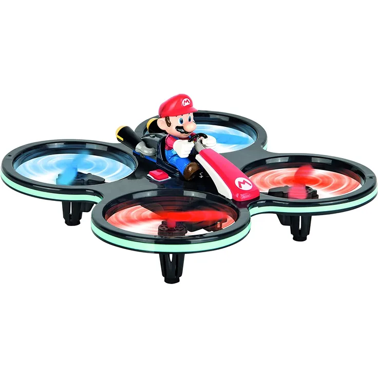 Carrera RC Mini Mario-Copter, Rot/Schwarz │ Ferngesteuerter Elektro-Helikopter für drinnen & draußen │mit Ersatz-Rotorblättern & Fernbedienung │ Spielzeug für Kinder ab 8 Jahren & Erwachsene