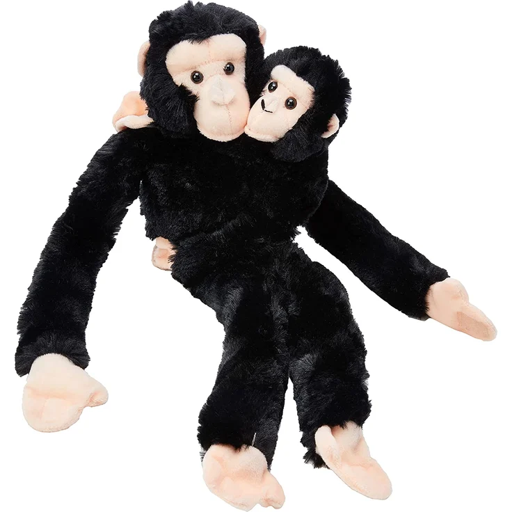 Wild Republic 15265 - Plüschtier - Hanging Monkey - Schimpanse, Mama mit Baby, 51 cm – Bild 4